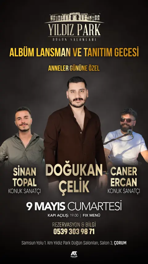 Doğukan Çelik albüm lansman ve tanıtım gecesi afişi