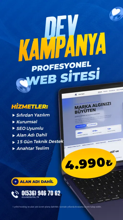 Dev kampanya profesyonel web sitesi reklam görseli