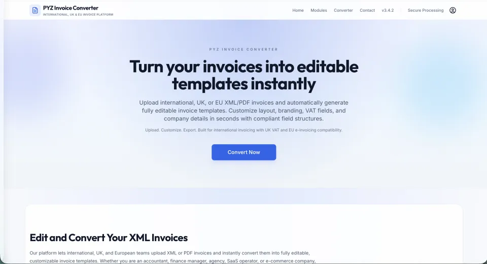 PYZ Invoice Converter Plus fatura dönüştürme web uygulaması